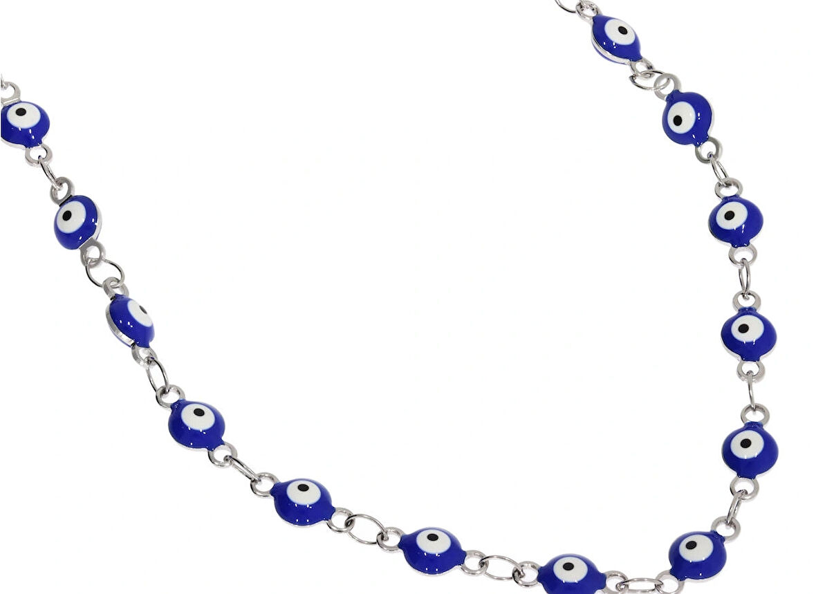 Kadın Nazar Boncuğu Model Çelik Halhal