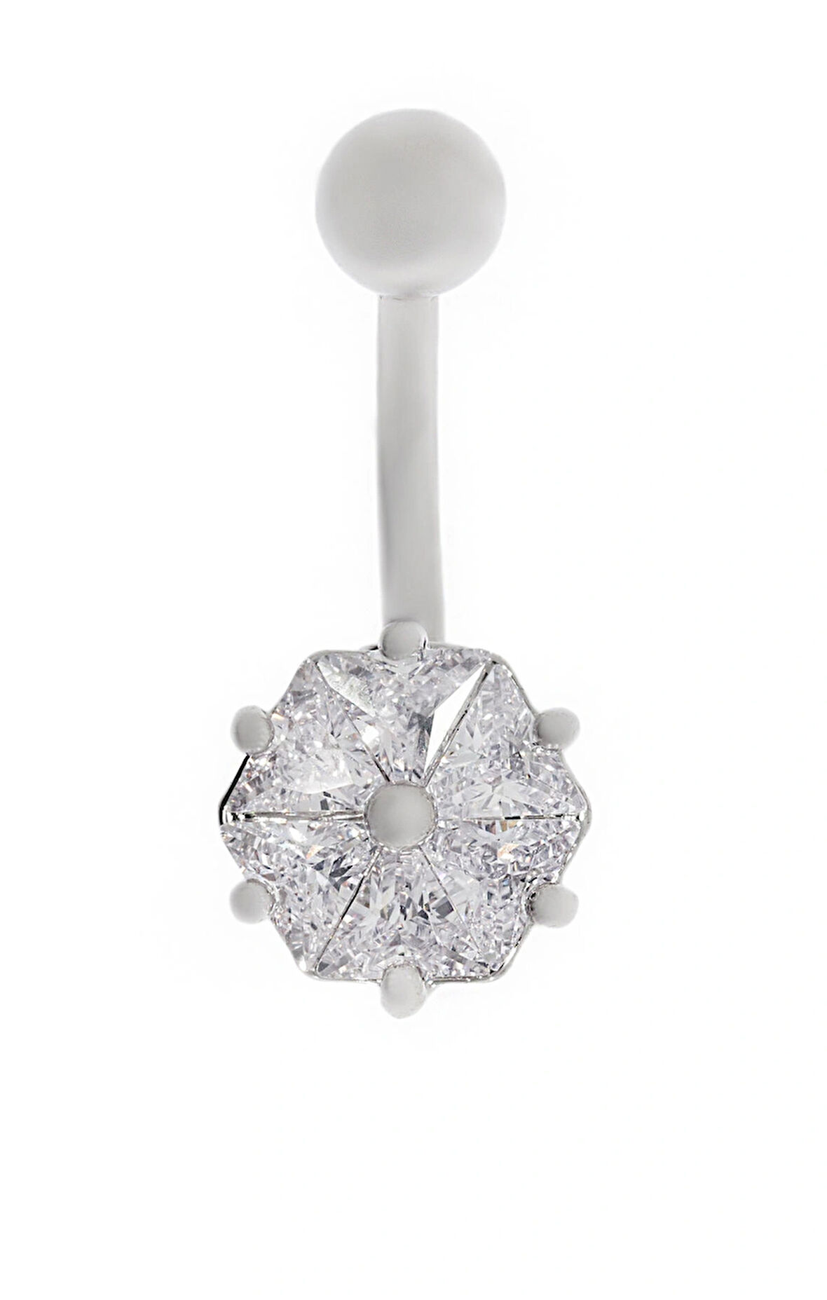 Kadın Altıgen Taş Model Çelik Piercing