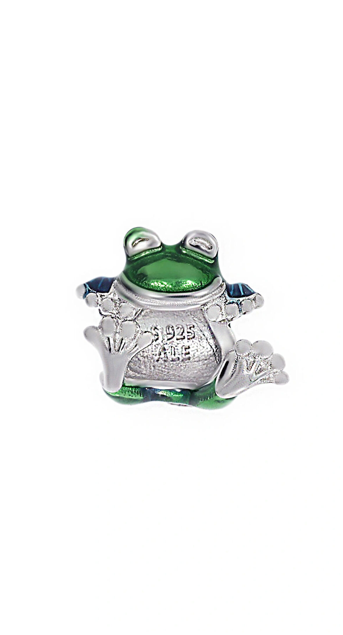 Kadın Sarılan Kurbağa Model Gümüş Charm