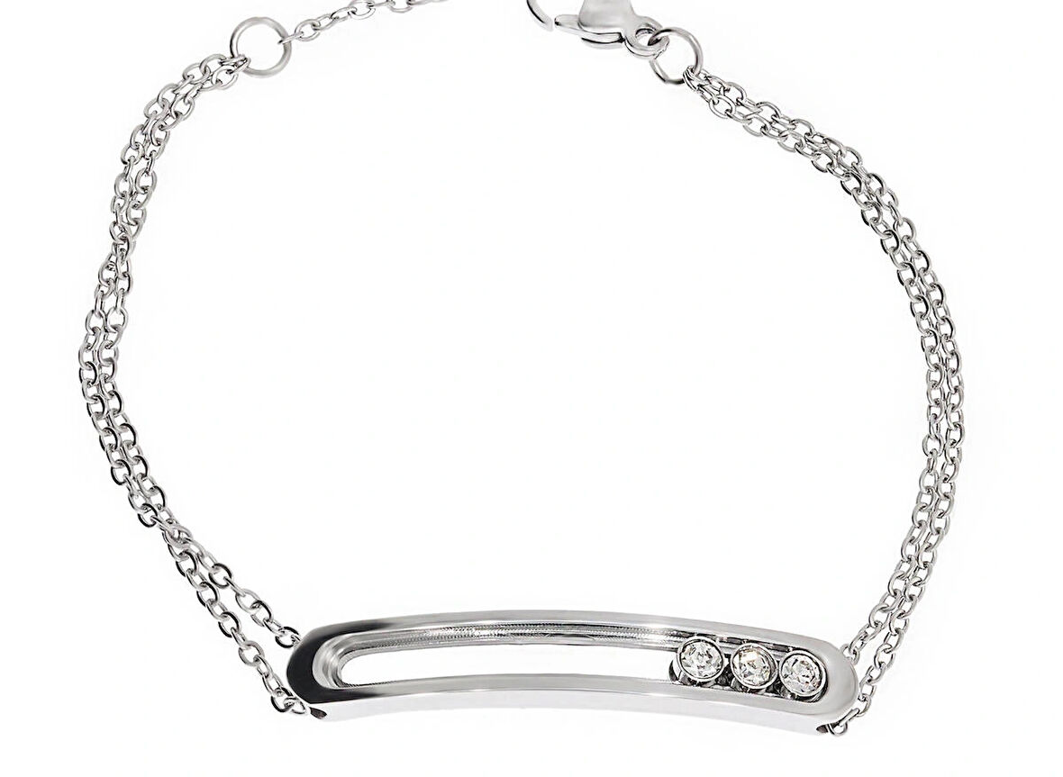 Kadın Modern Hareketli Taşlar Model Çelik Bileklik