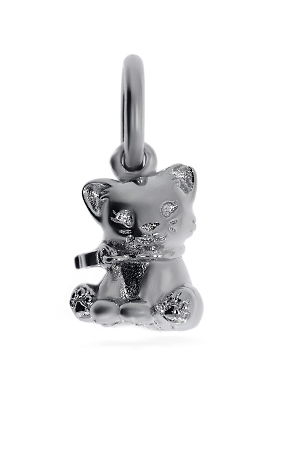 Kadın Tatlı Kedi Model Gümüş Charm