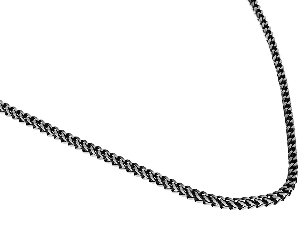 Erkek Siyah Balık Sırtı 2 mm Çelik Zincir Kolye