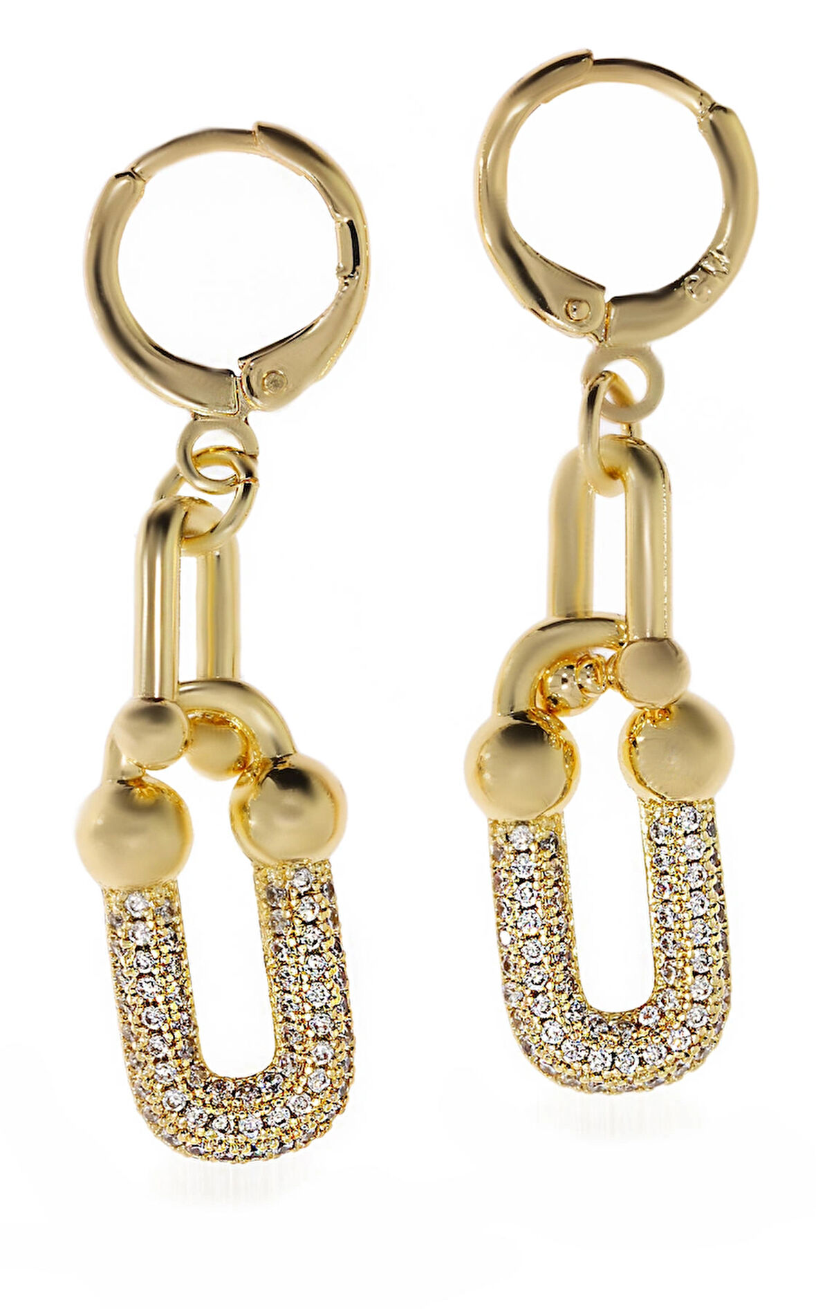 Kadın Taşlı Çelik Halka Detay Küpe