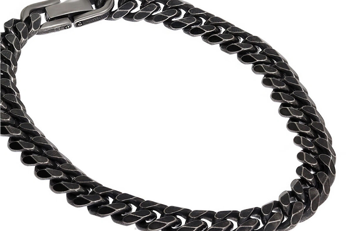 Erkek Siyah Renk Çelik Bileklik