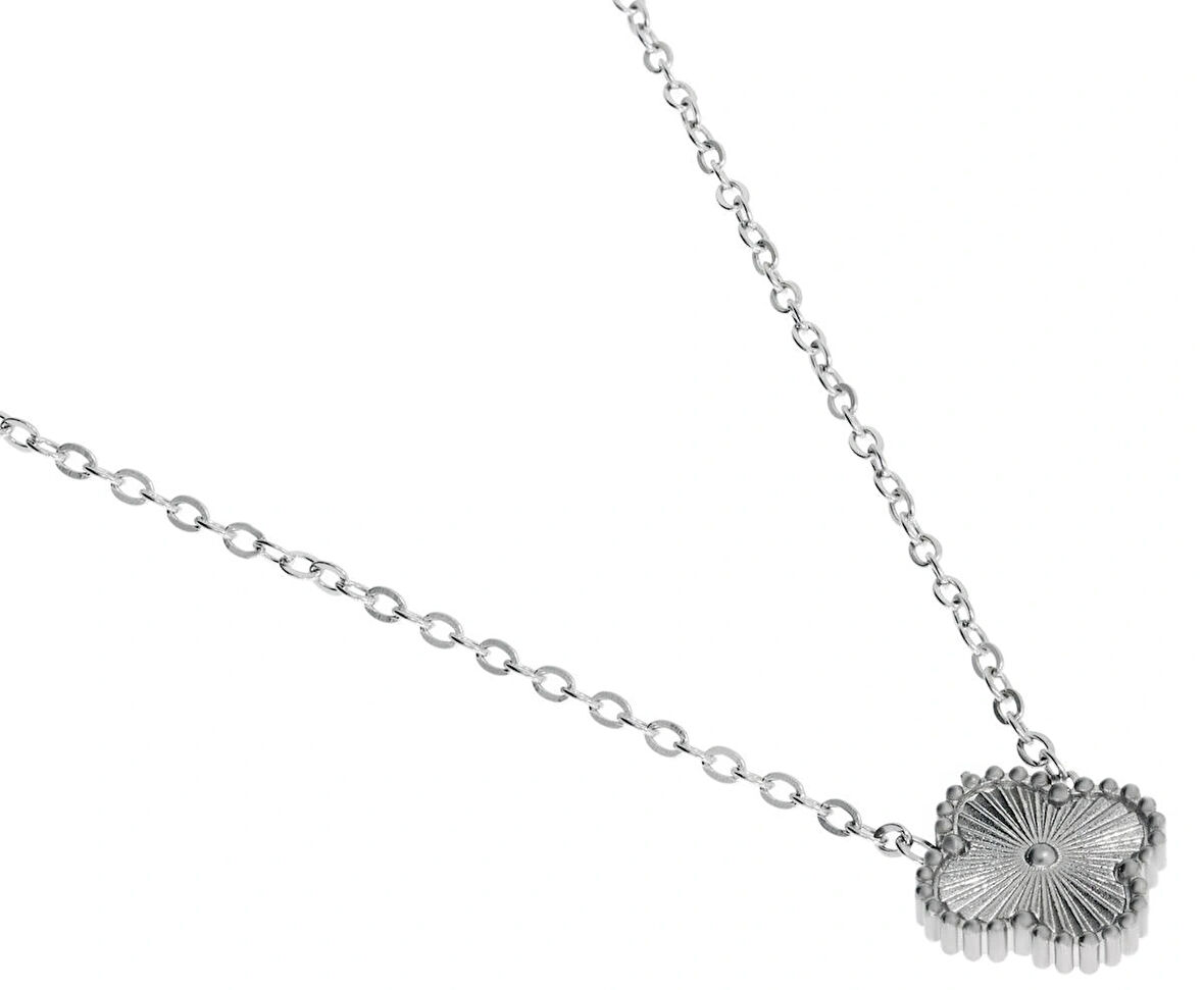 Kadın Minimal Yonca Model Çelik Kolye