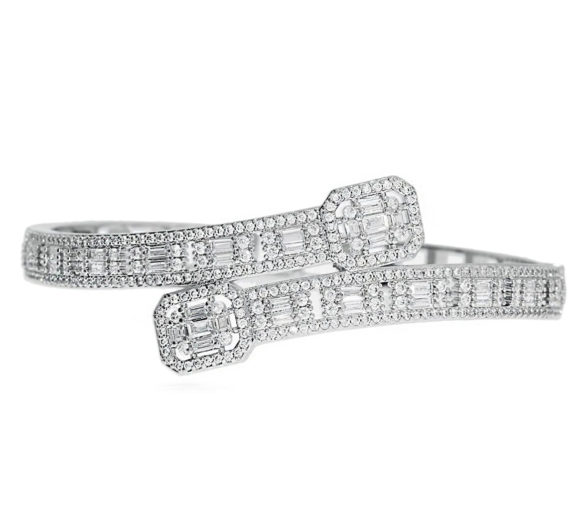 Kadın Baget Taş Detay Şık Çelik Bilezik