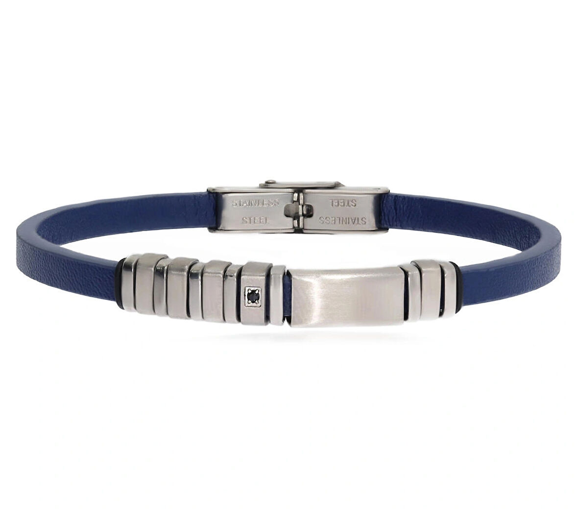 Erkek Lacivert Renk Deri Bileklik