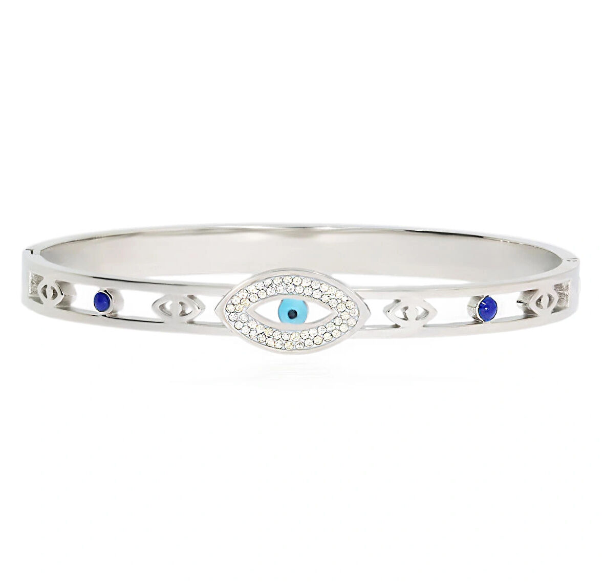 Kadın Mavi Taş Detay Göz Model Çelik Bilezik