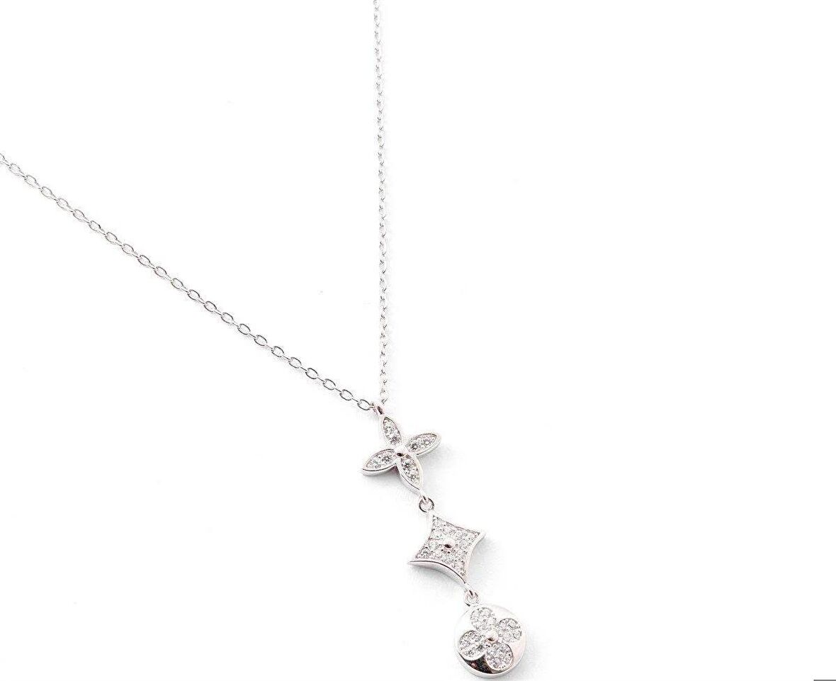 Gümüş İthal Ve Kararma Yapmaz Swarovski Taş 3 Lü Tasarım Kolye