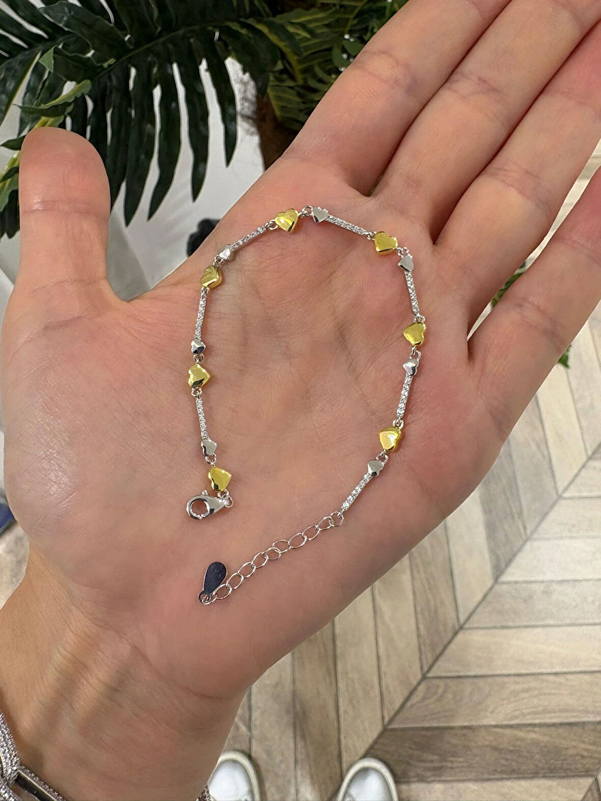 Kadın Gümüş Kalpli Suyolu Bileklik