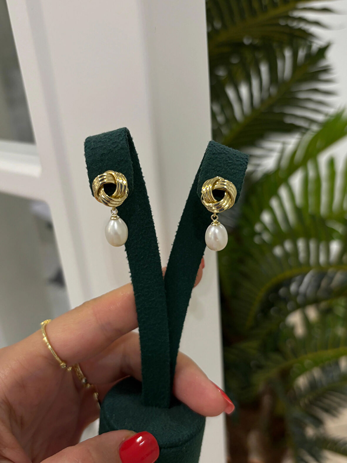 Kadın Gümüş İncili Tasarım Küpe