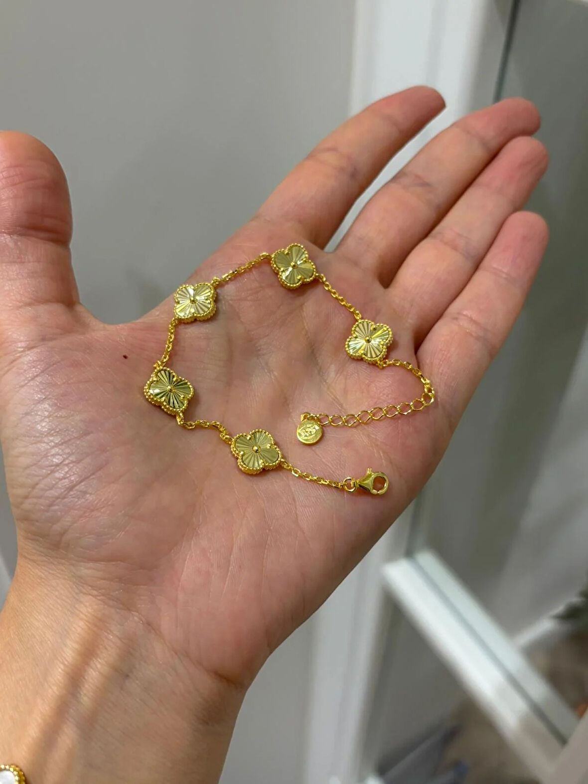 Kadın Gümüş 5 Yoncalı Bileklik 