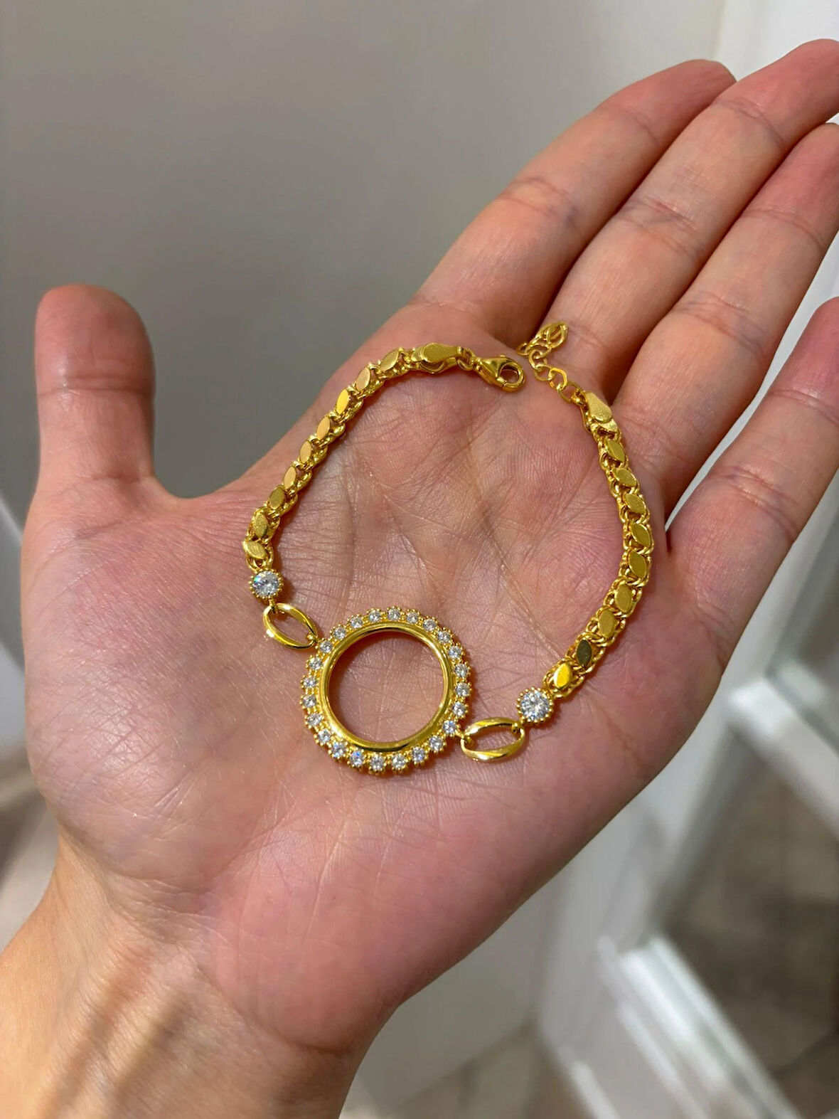 925 Ayar Gümüş Ziynet Çeyrek Uyumlu Arpalı Bileklik 