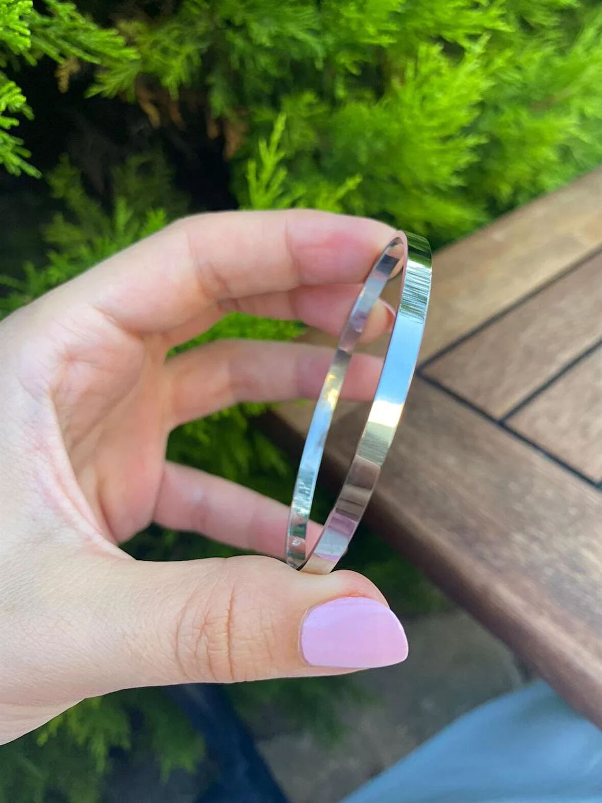 Kadın 925 Ayar Gümüş Kibrit Çöpü Bilezik