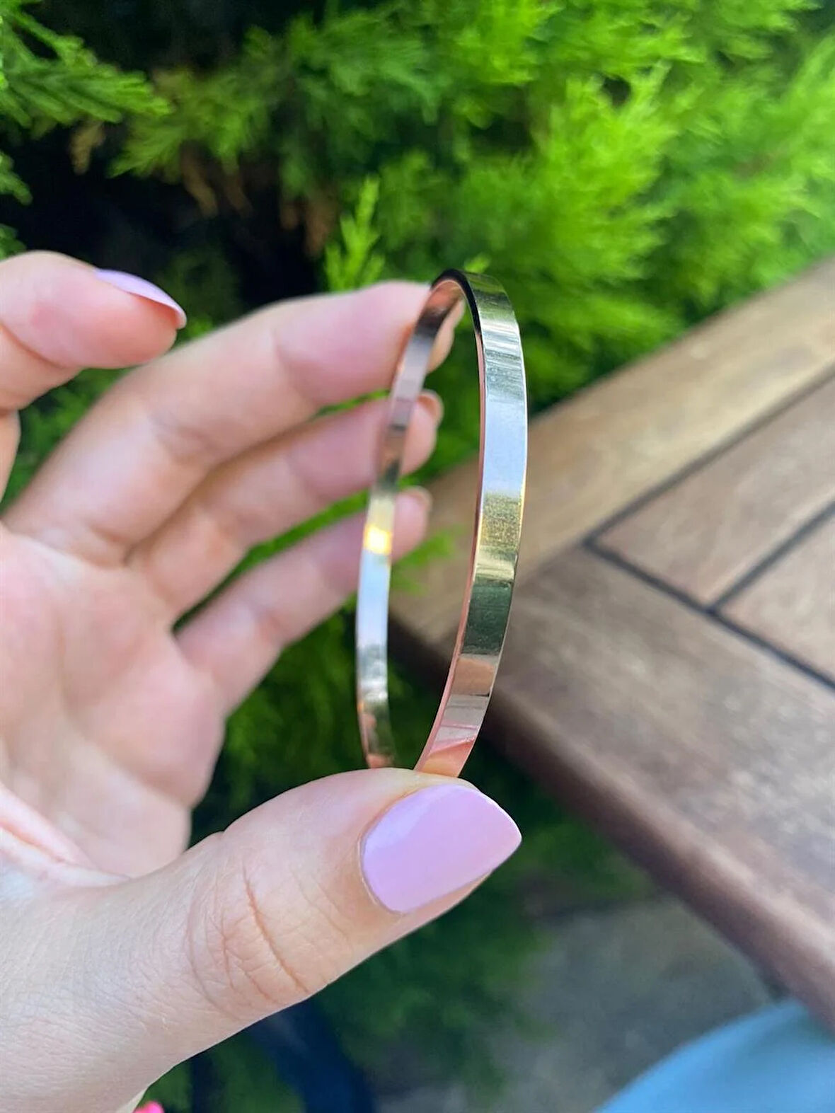 Kadın 925 Ayar Gümüş Rose Kibrit Çöpü Bilezik