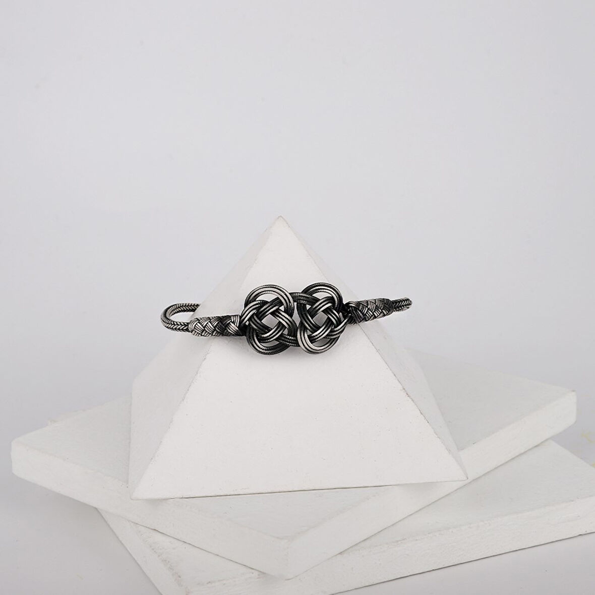 Kazaziye Gümüş Oksitli Bileklik