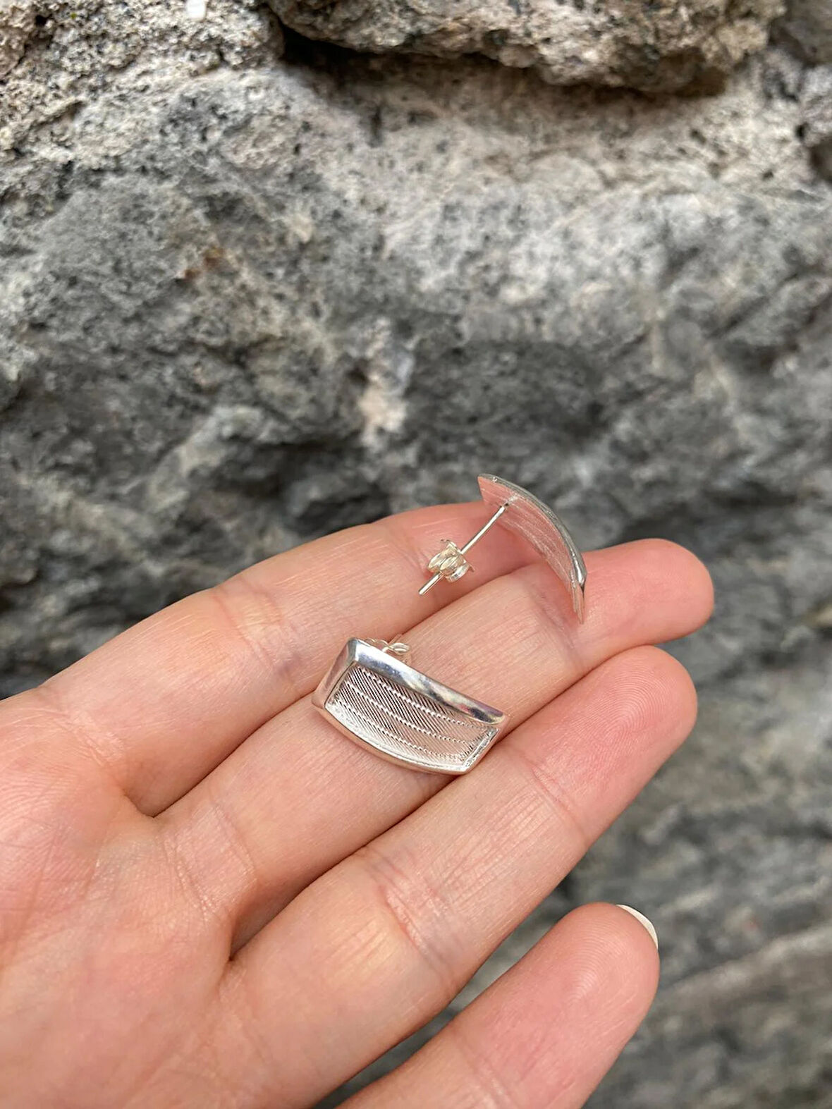 Kadın Gümüş Trabzon Hasır Küpe 5353