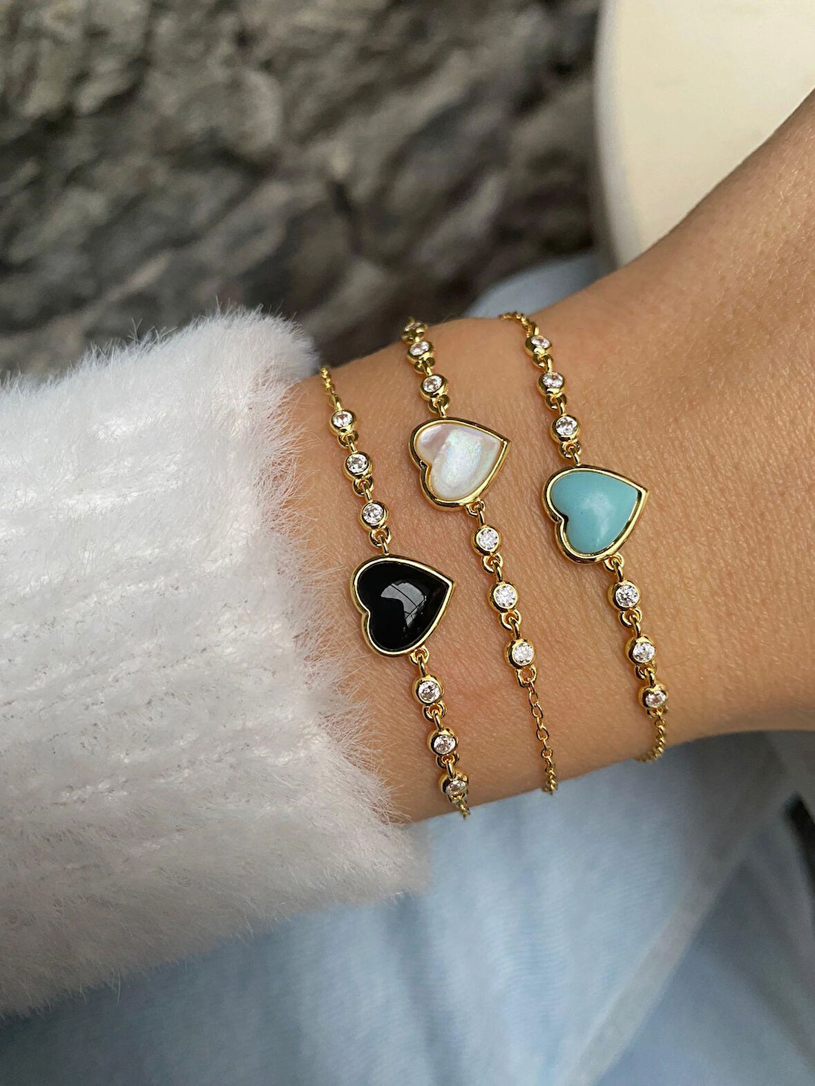 Kadın Gümüş Renkli Kalp Bileklik ( ADET) 