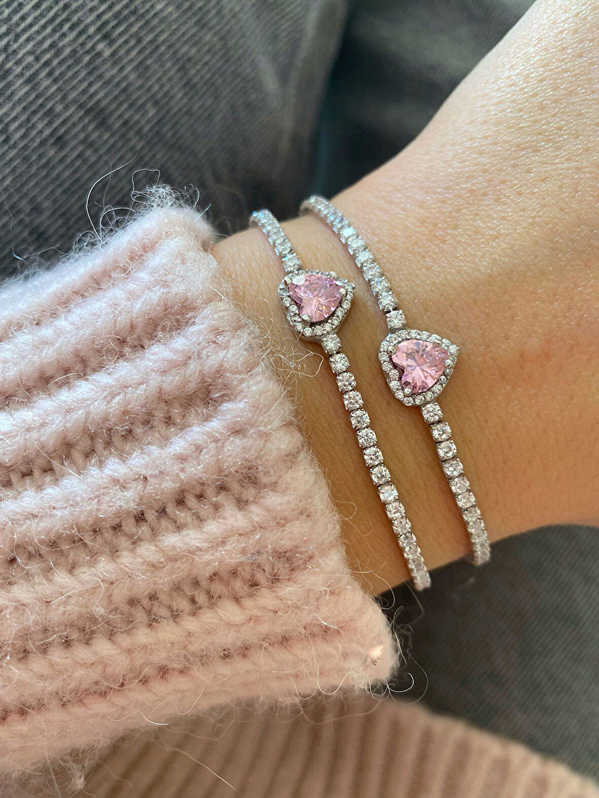 Kadın Gümüş Suyolu Kalpli Bileklik (ADET)4849