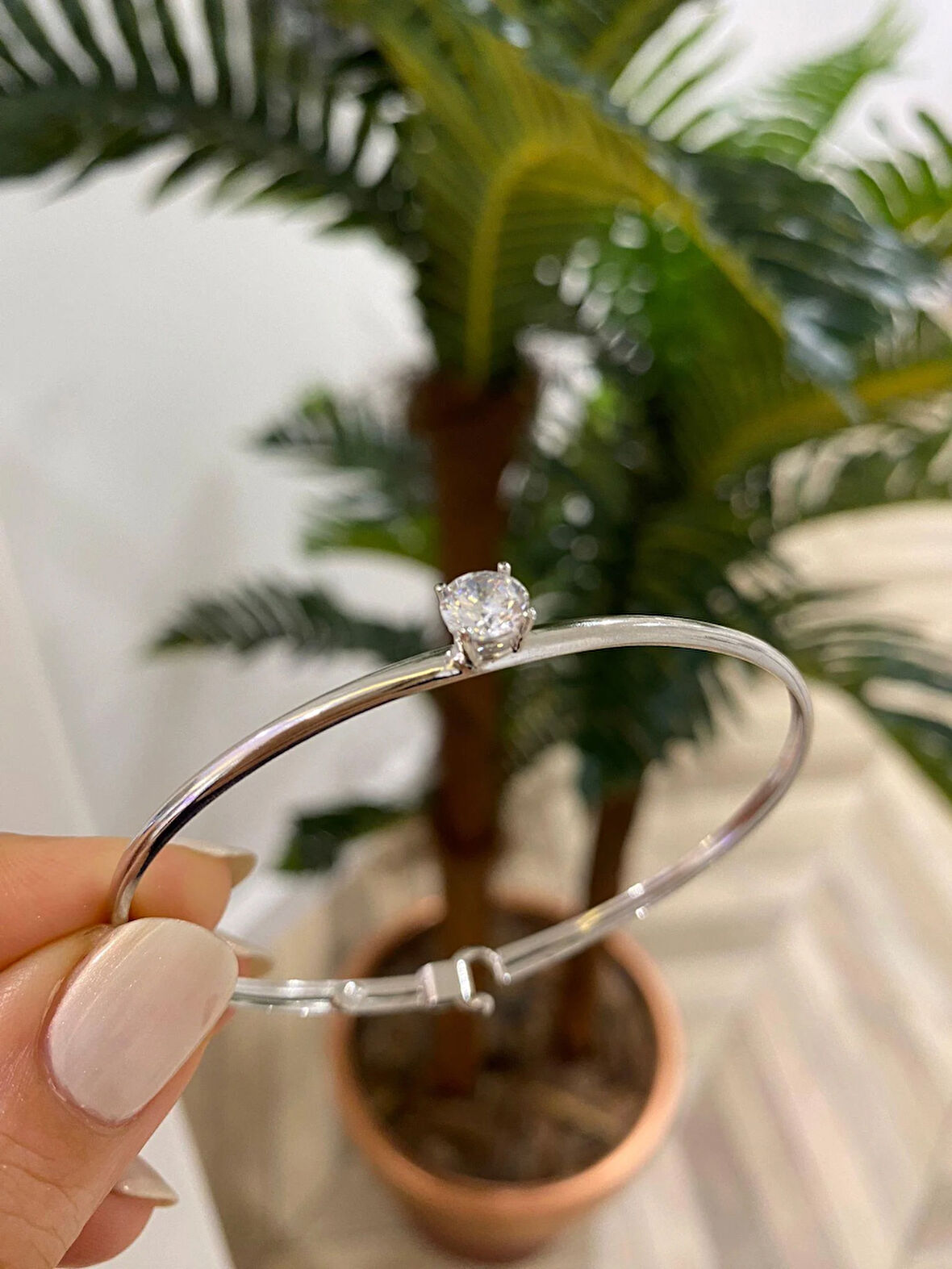 Kadın Gümüş Tek Taşlı Bileklik (ADET)