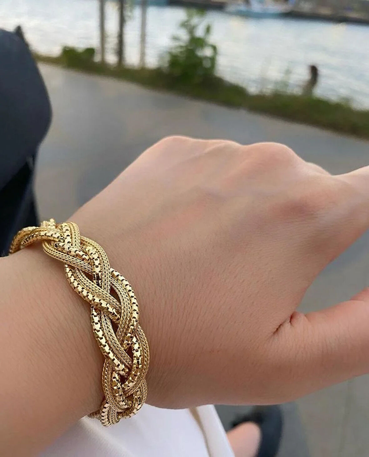 Kadın Gümüş Örgü Model İthal Bileklik