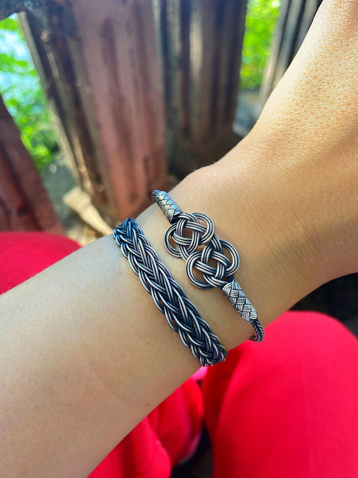 Kadın Gümüş Kazaziye Bileklik Kombin 