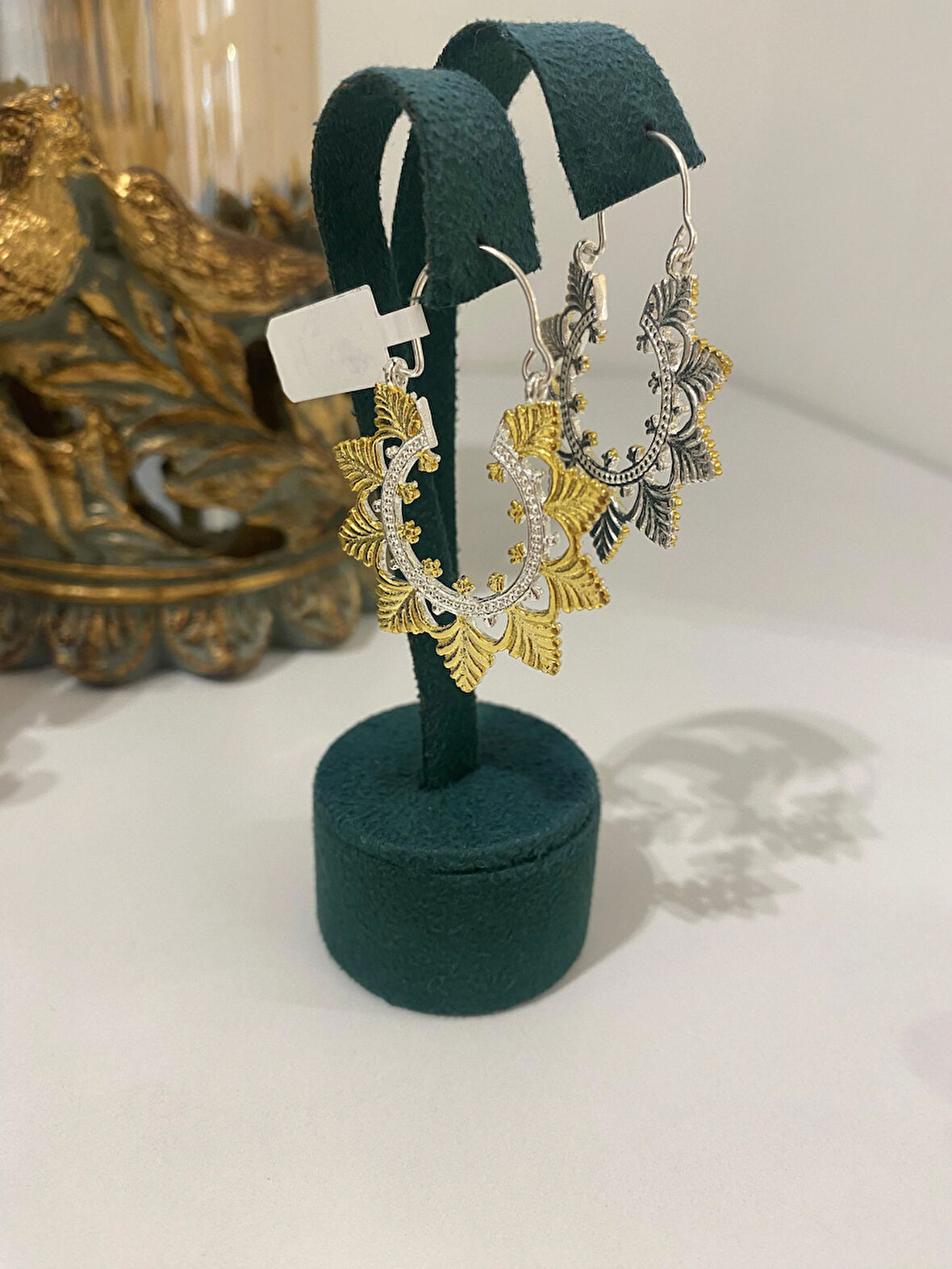 Kadın Gümüş Gold Tasarım Küpe