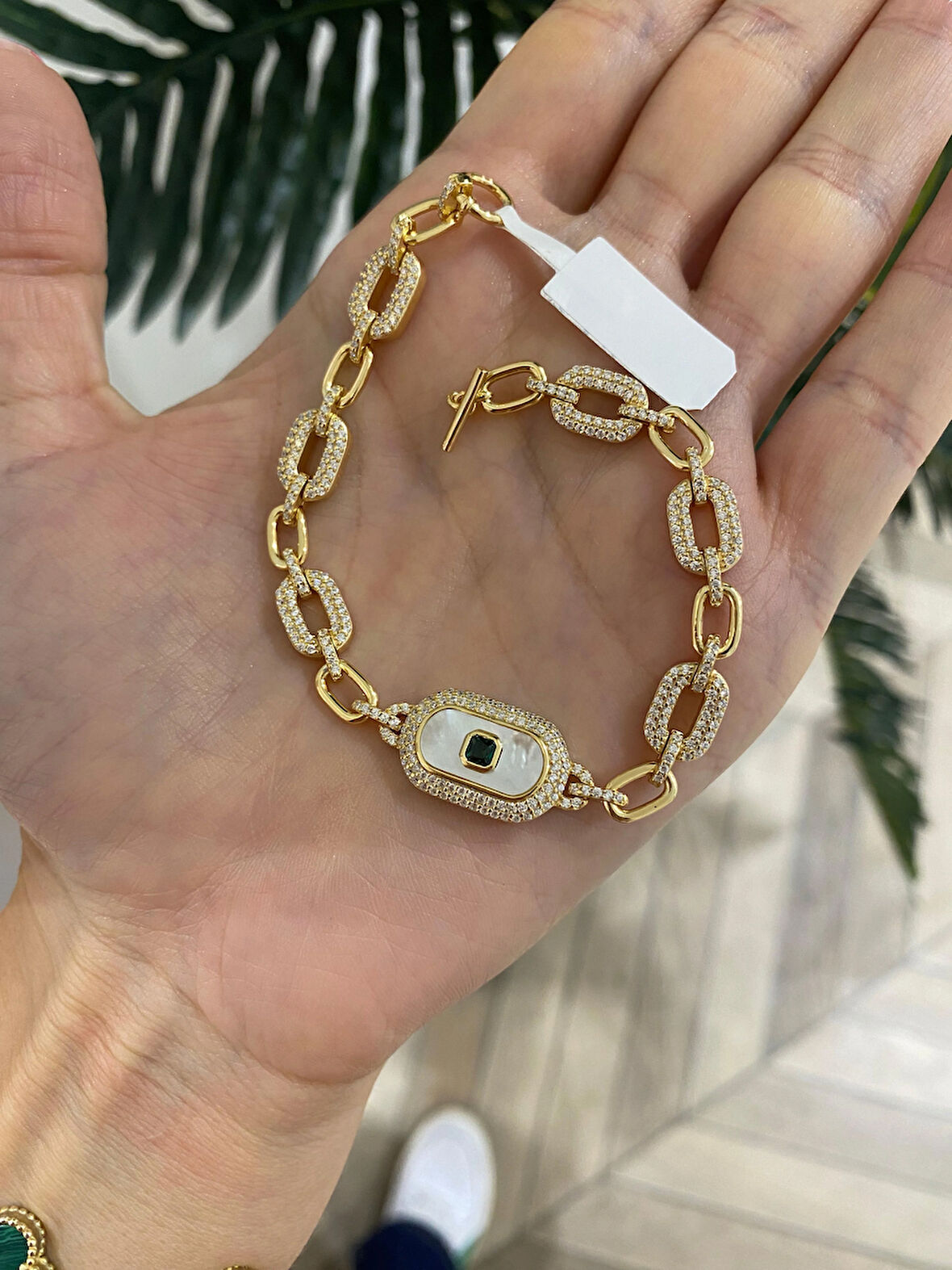 Kadın Gümüş Sedefli Mineli Bileklik