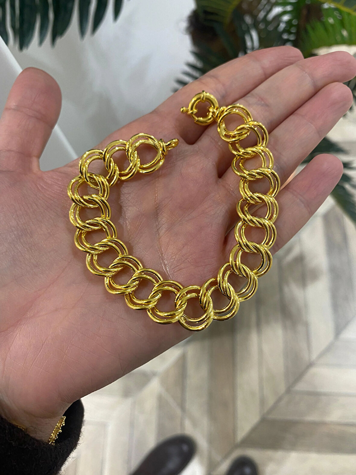 Kadın Gümüş 2'li Desensiz Samanyolu Bileklik