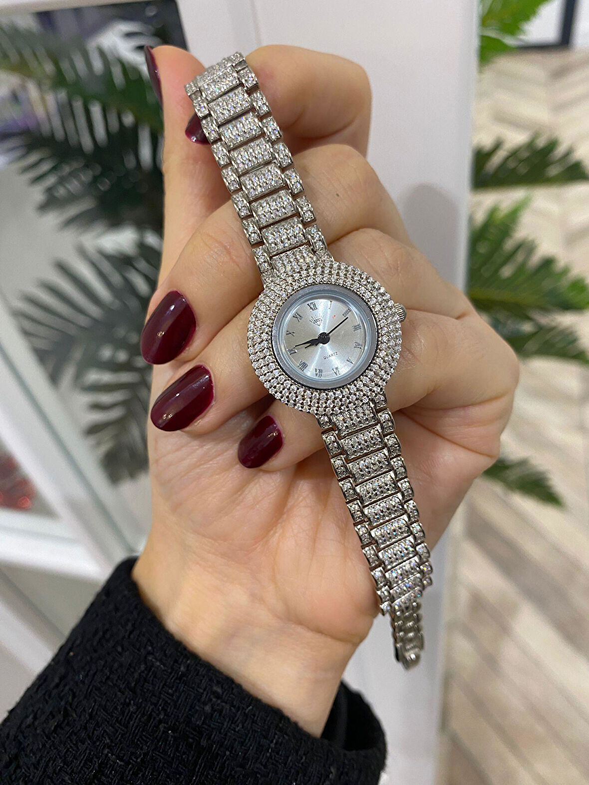 925 Ayar Gümüş Zirkon Taşlı Saat 