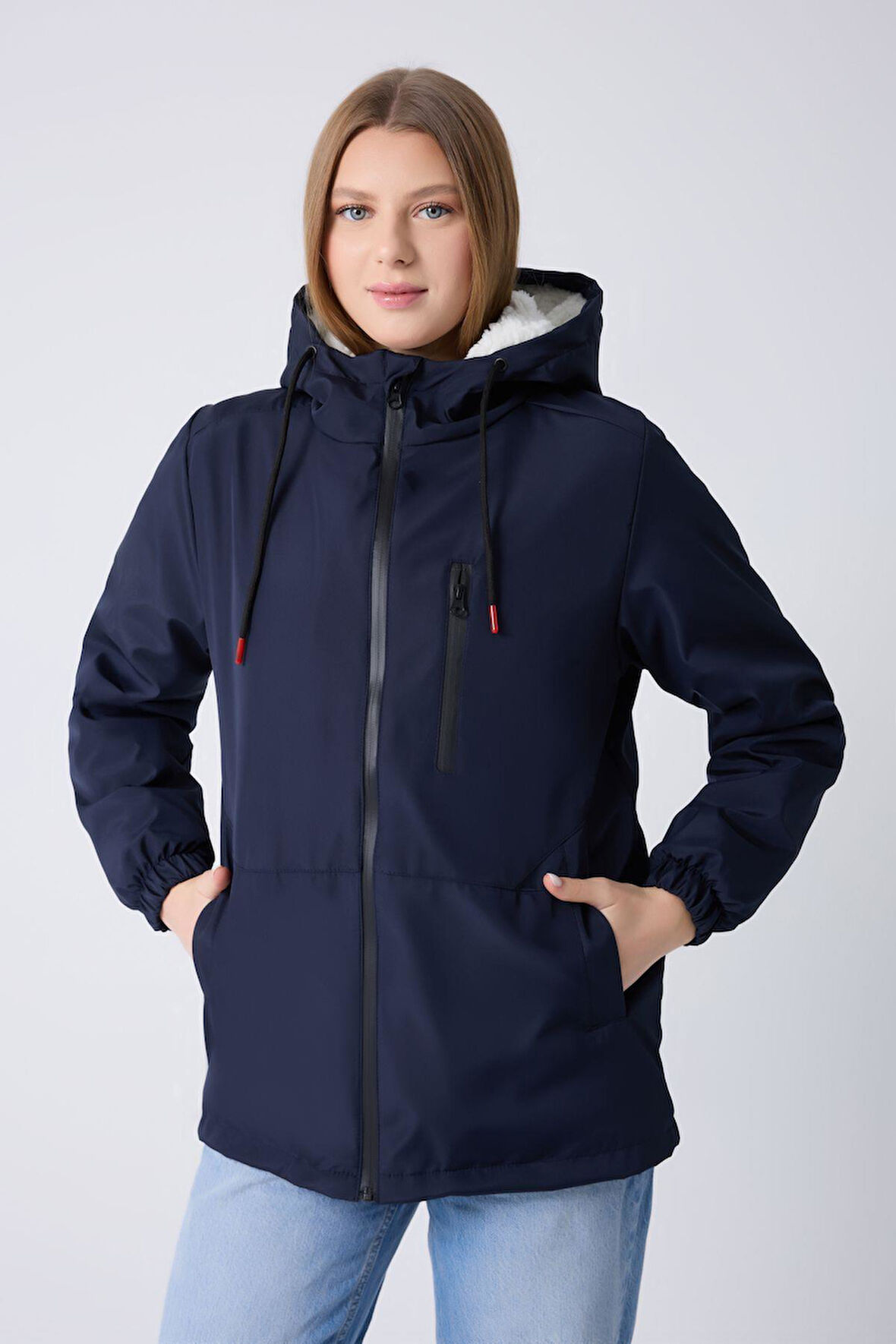 Kadın Kürklü Su Ve Rüzgar Geçirmez Kapüşonlu Kışlık Mont & Kaban & Parka