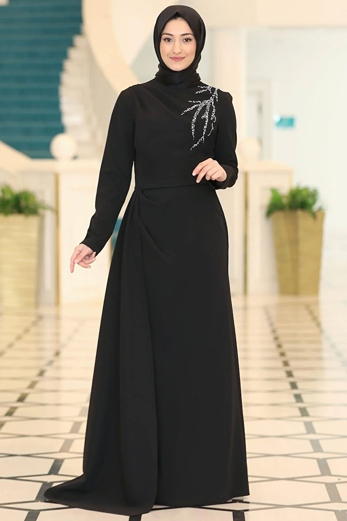 Adel Tesettür Abiye Siyah
