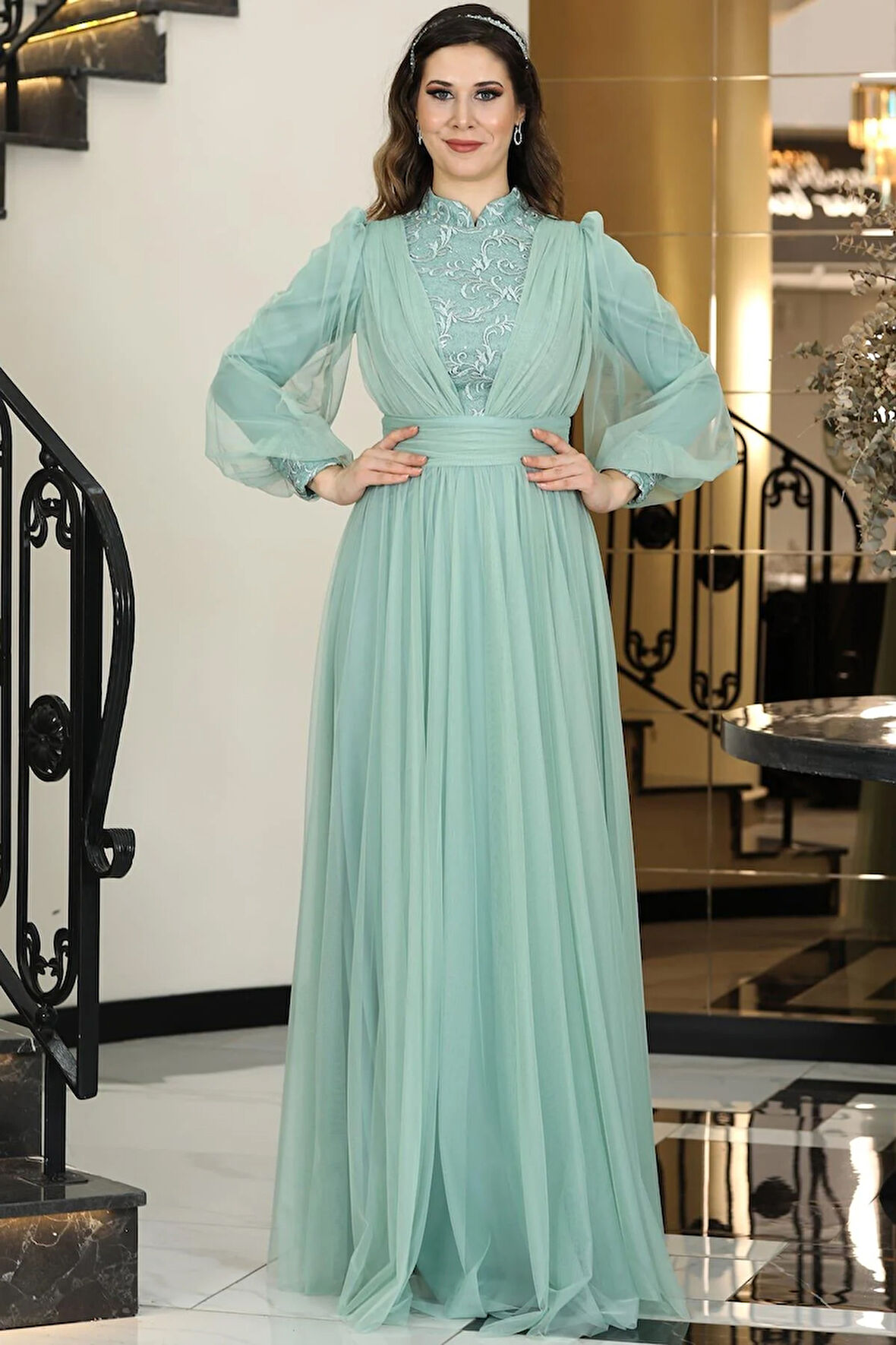 Seyran Tesettür Abiye Mint