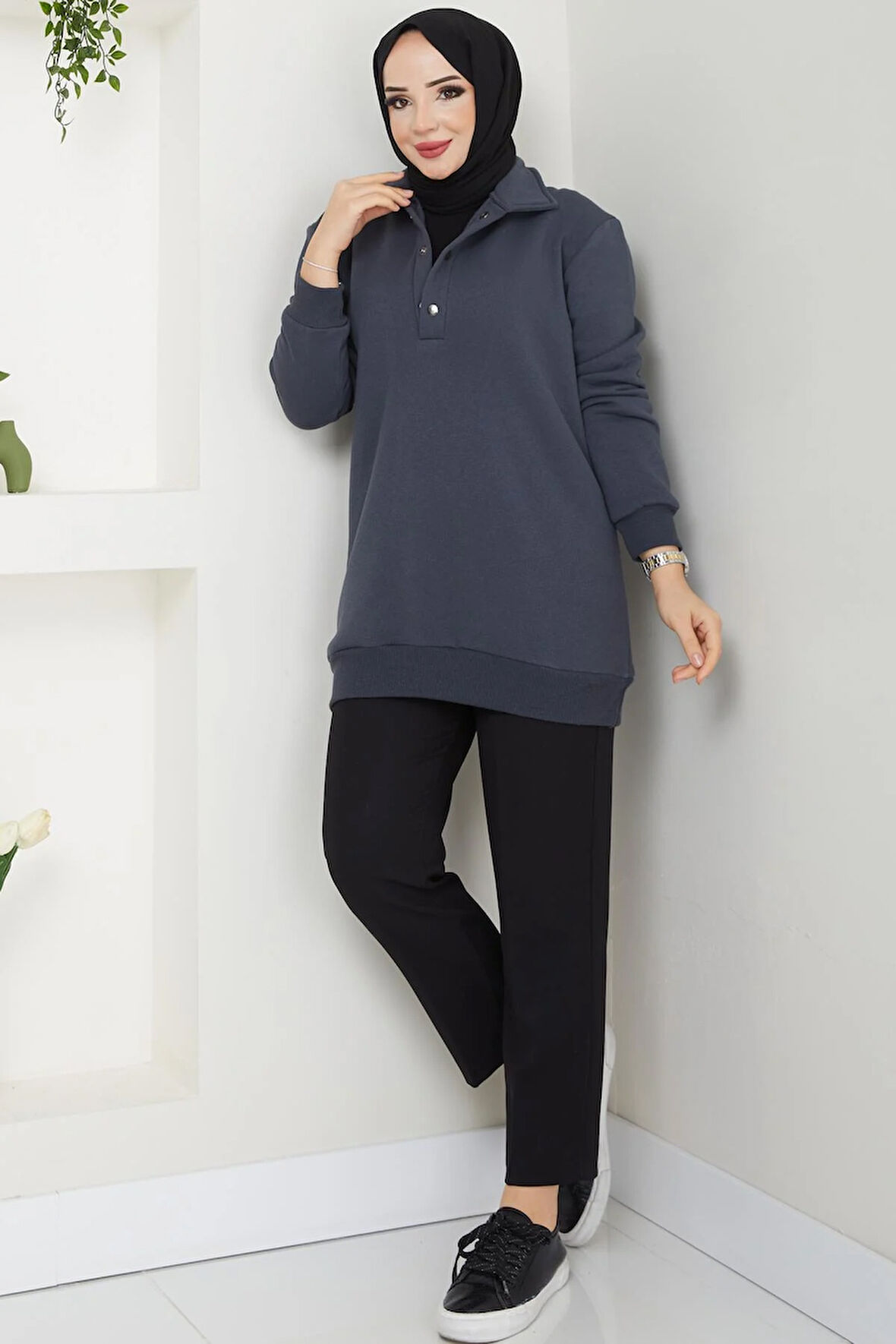 Esila Tesettür Sweat Antrasit