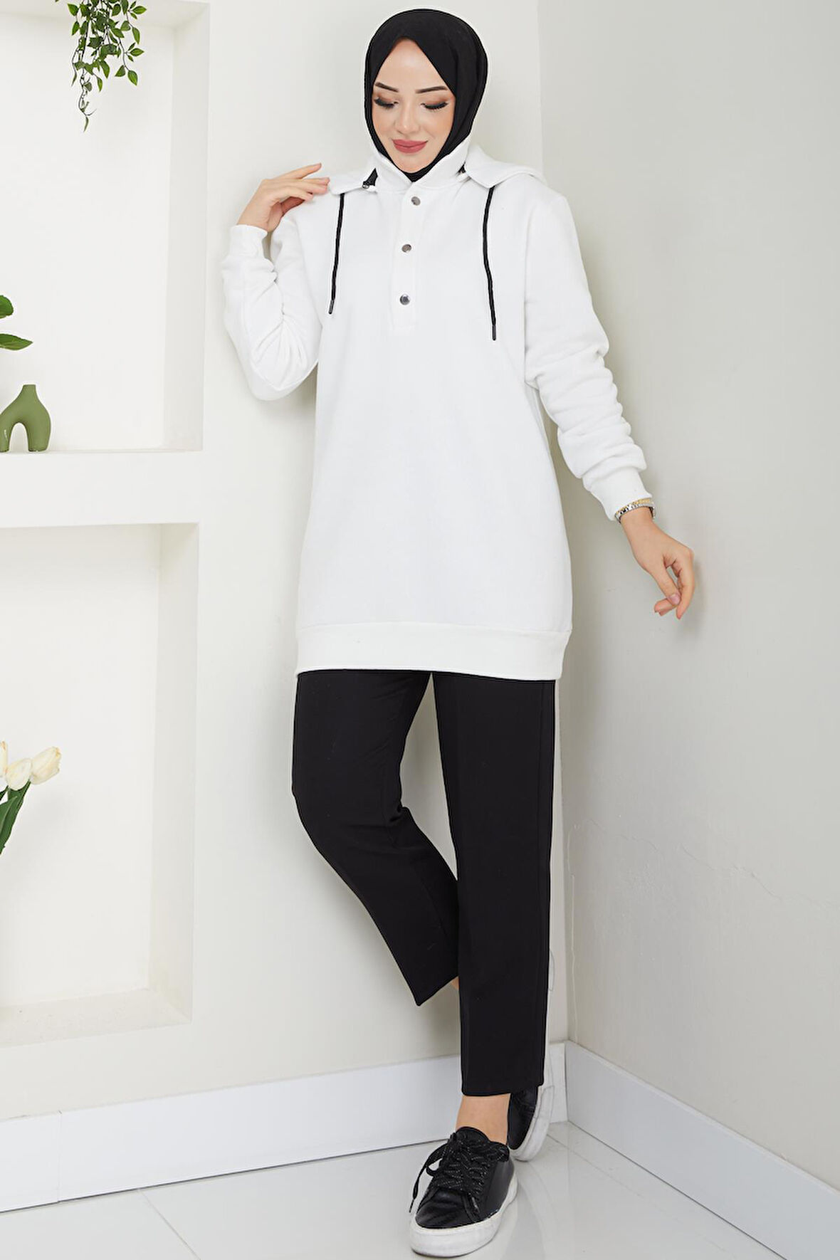 Esila Tesettür Sweat Ekru