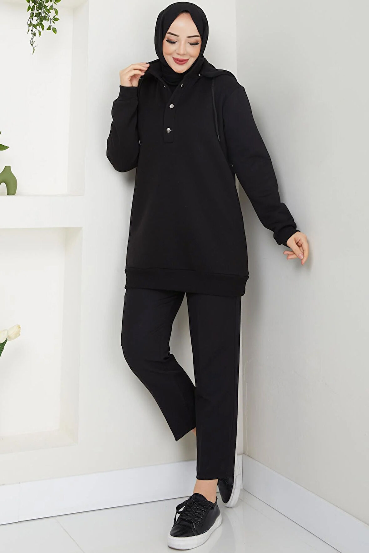 Esila Tesettür Sweat Siyah