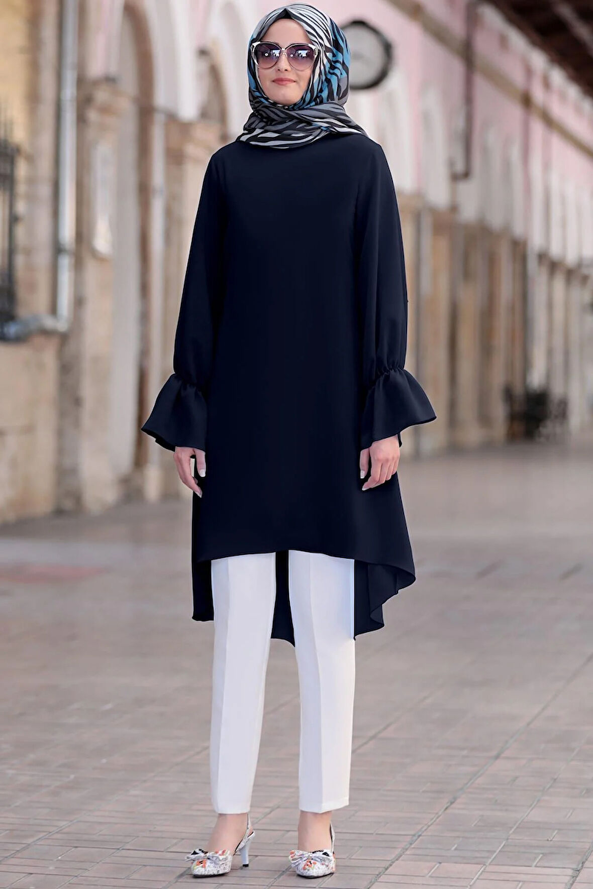 Eflin Tesettür Tunik Lacivert