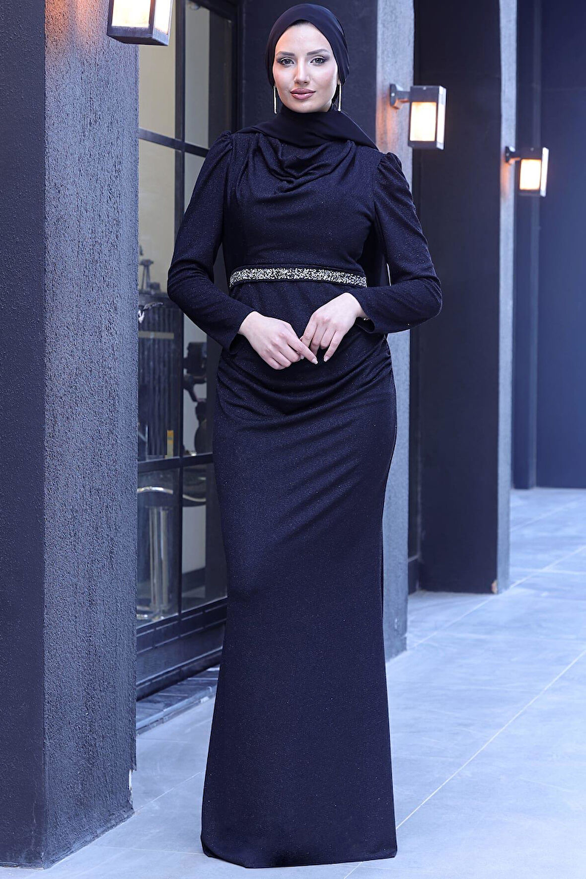 Dilara Tesettür Abiye Siyah