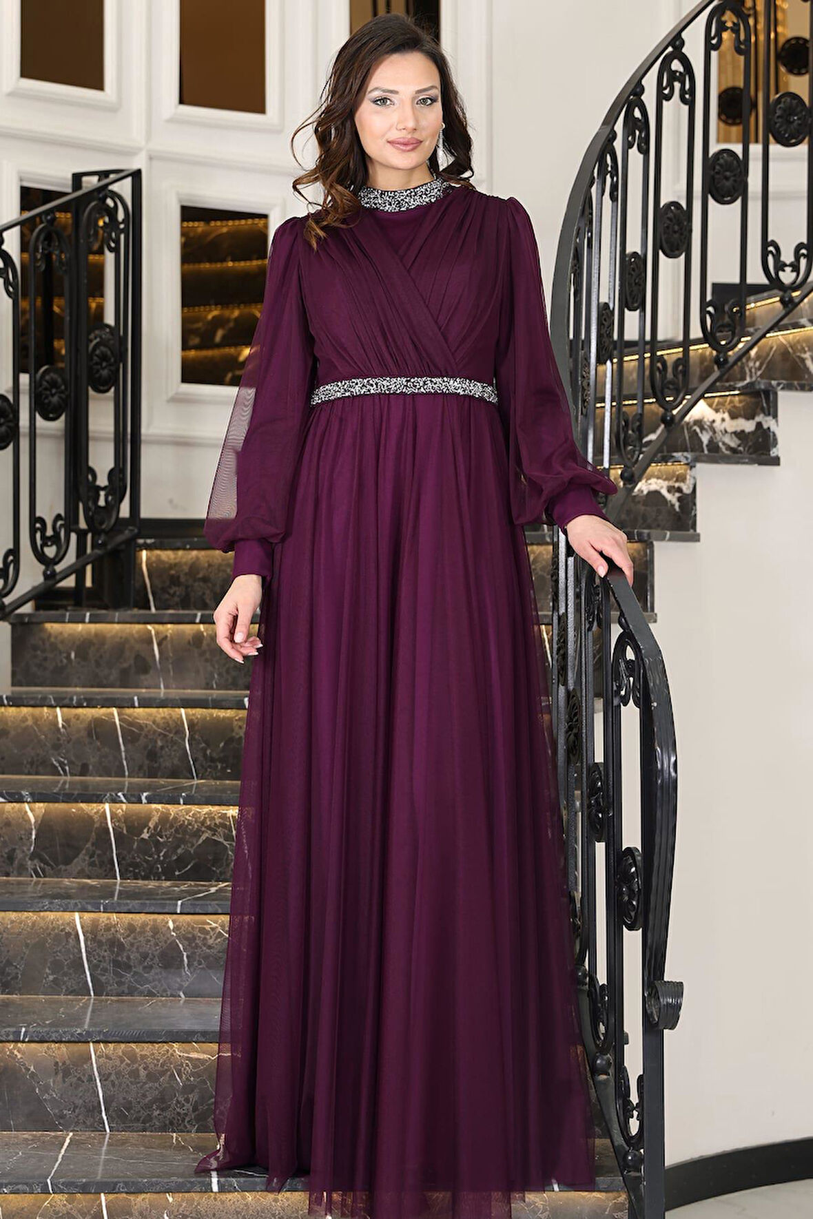 Sena Tesettür Abiye Mürdüm