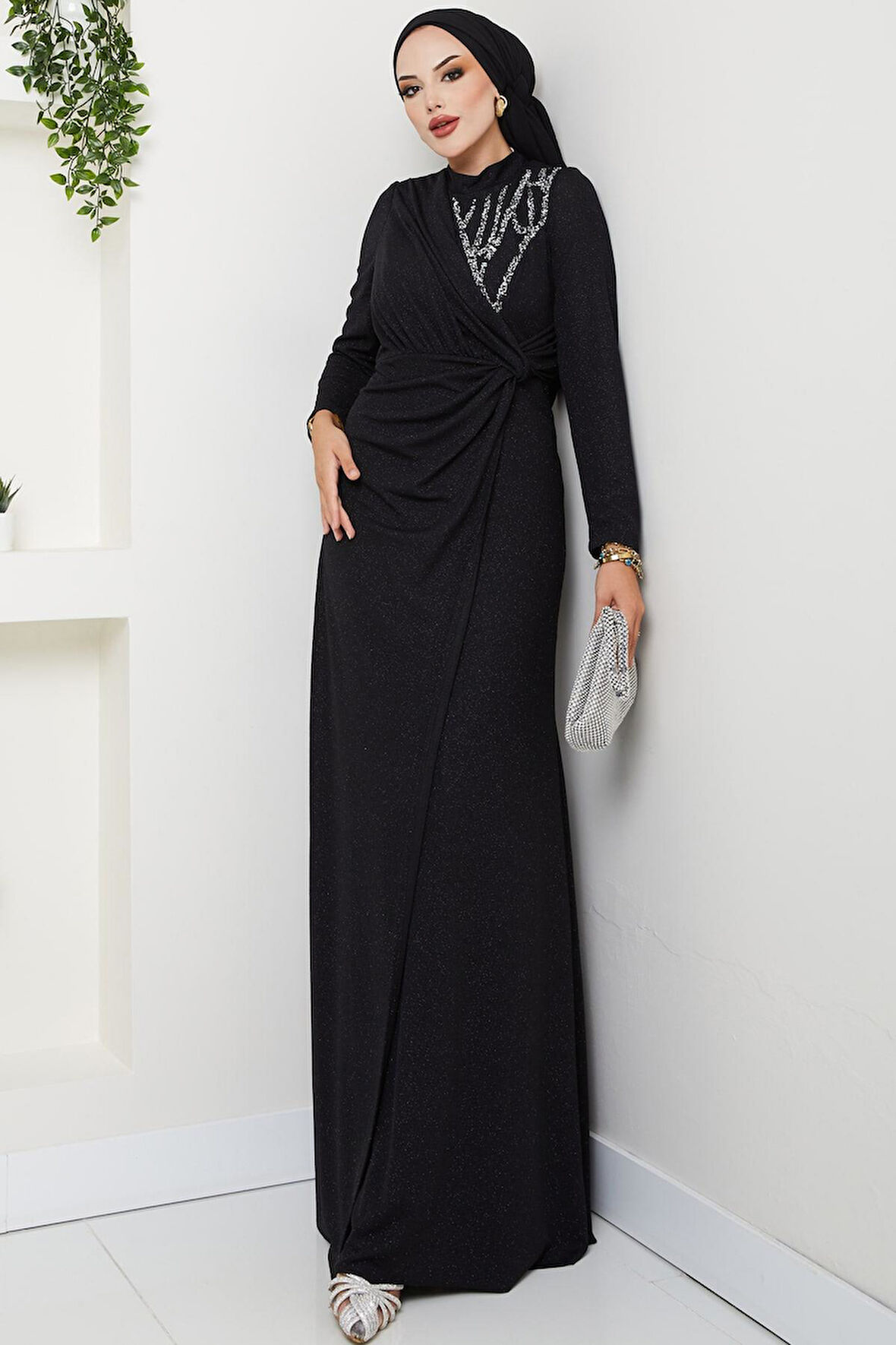 Eylül Tesettür Abiye Siyah