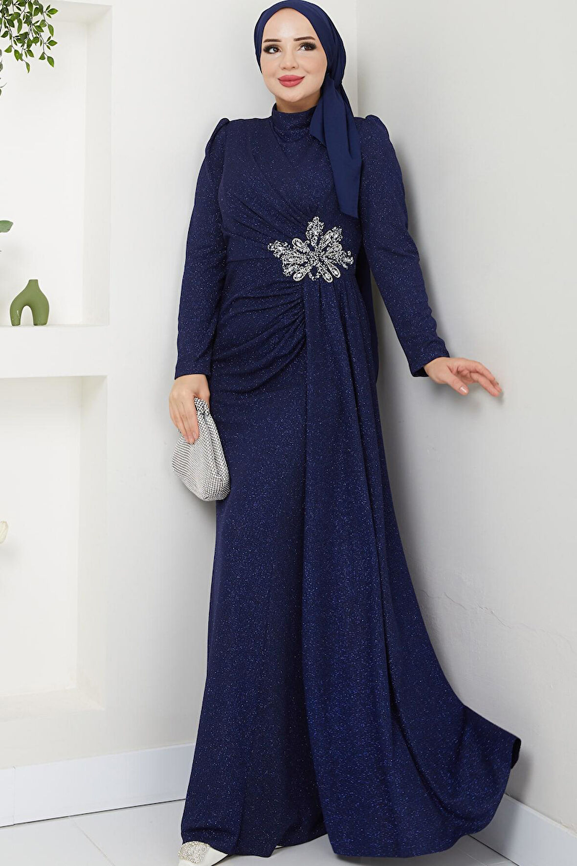Gözde Tesettür Abiye Lacivert