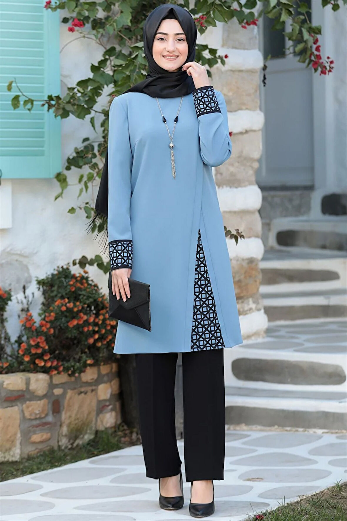 Asya Tesettür Takım Mavi