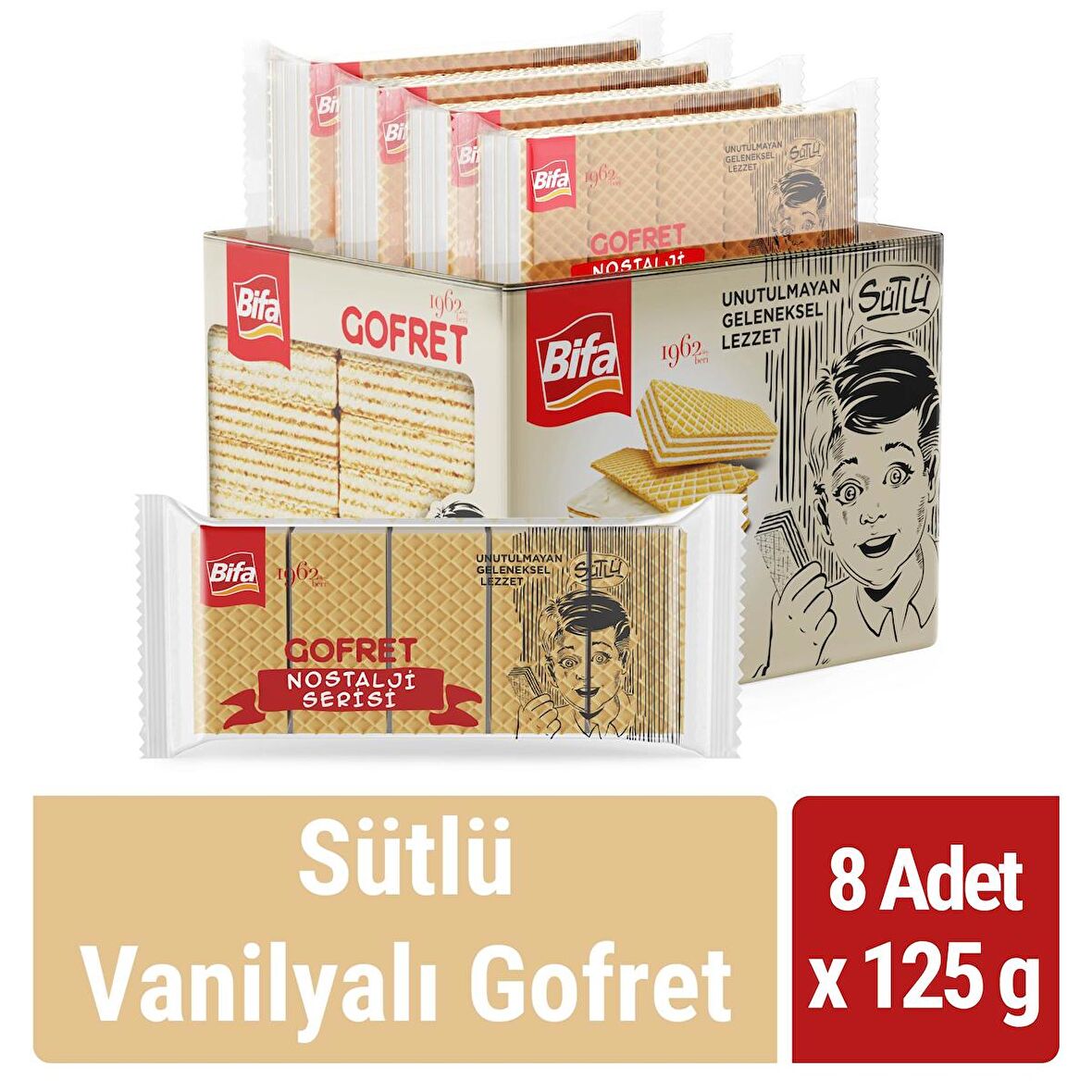 Bifa Nostalji Sütlü Vanilyalı Gofret 1000 gr