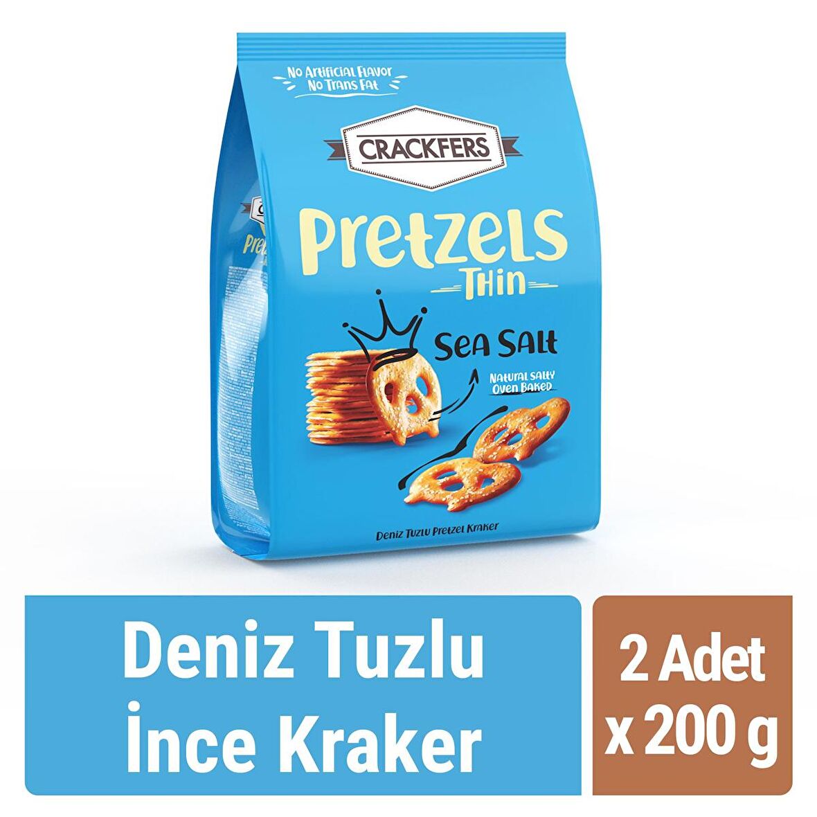 Crackfers Pretzel Deniz Tuzlu 200 gr x 2 Adet