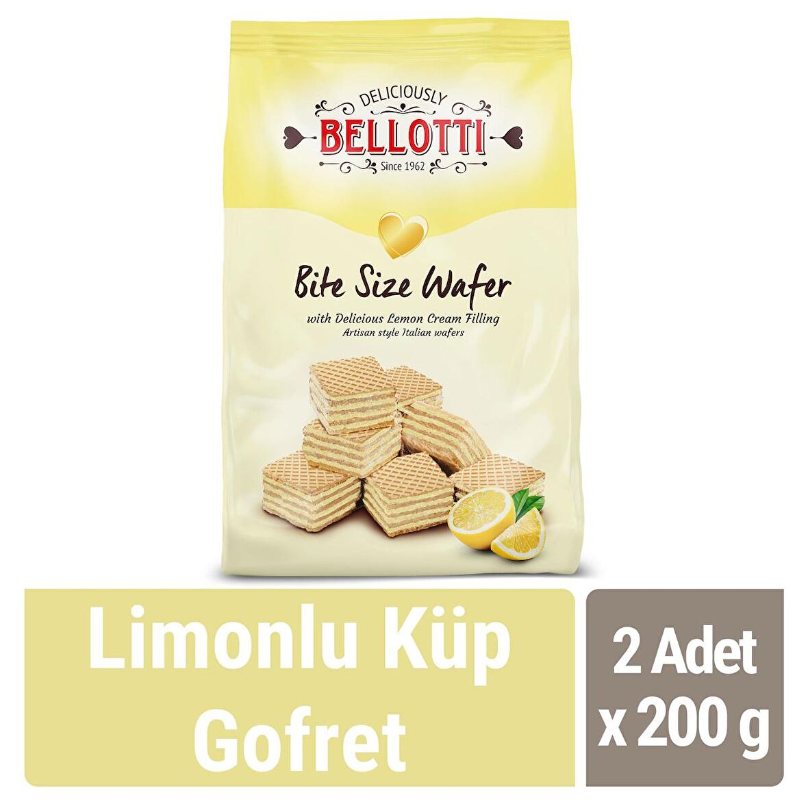 Bellotti Küp Gofret Limonlu 200 gr x 2 Adet