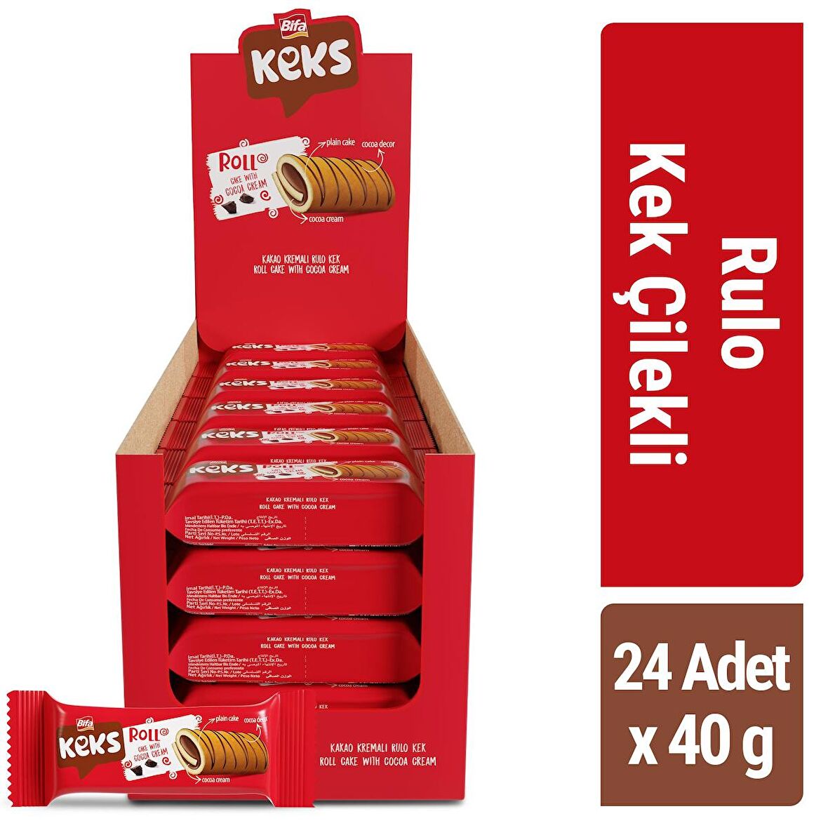 Bifa Keks Rulo Kek Duo 40 gr x 24 adet