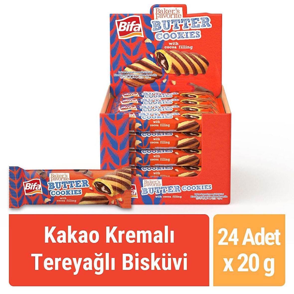 Bifa Baker's Favorite Tereyağlı Bisküvi Kakao Kremalı 20 gr x 24 adet