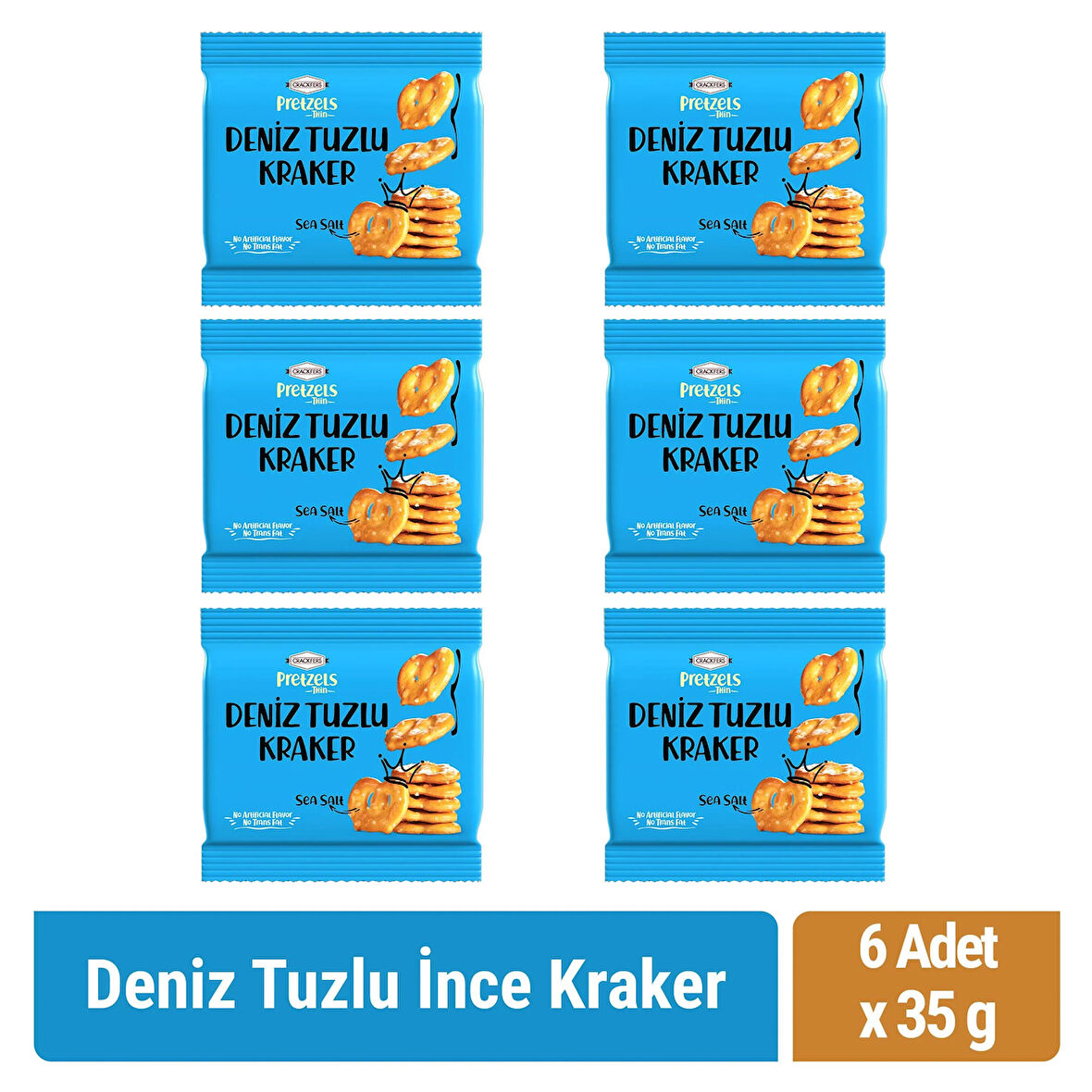 Crackfers Pretzel Deniz Tuzlu 35 gr x 6 Adet