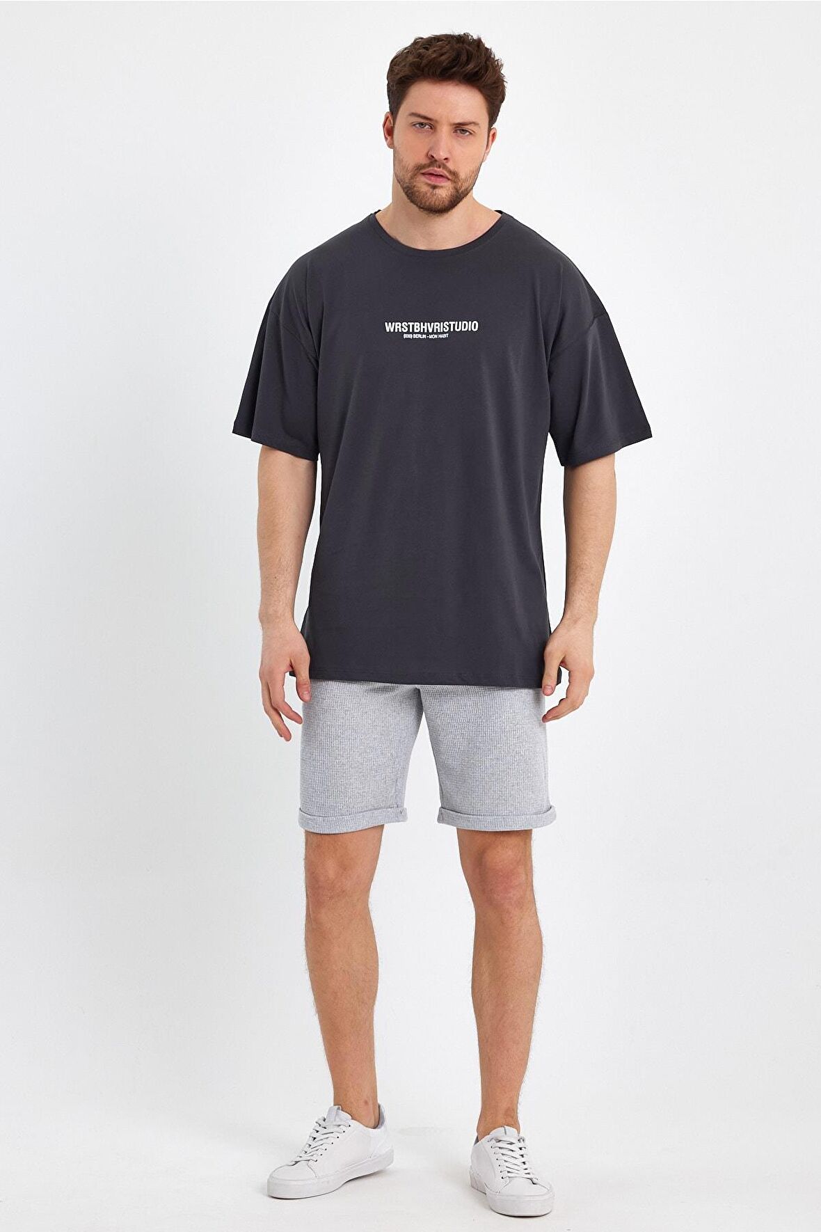 Erkek Wrstbhvr Studio Baskılı Oversize T-shirt