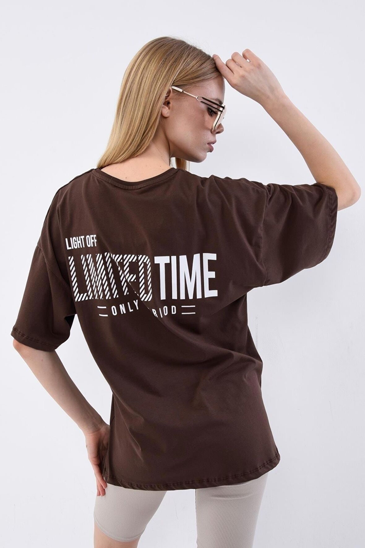 Kadın Limited Time Baskılı Oversize T-shirt